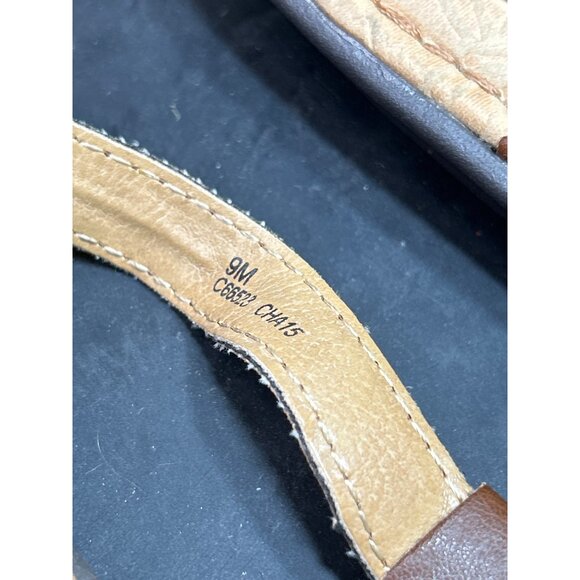 B.O.C. Womens Braided T-Strap Faux Leather Sandals Size 9M Brown & Gold - Picture 6 of 9